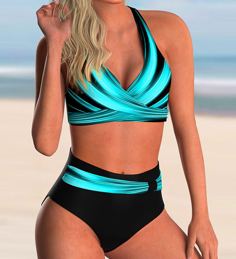 Liliana - Bikini szett keresztezett dekoltázzsal és mintával