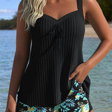 Laluna® | Csíkos Tankini Két Részes Strandshorttal