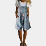 Judy | Vintage Washed Soft Cotton Feel Denim Virágmintás Overál