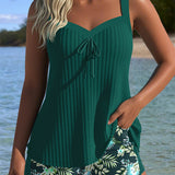 Laluna® | Csíkos Tankini Két Részes Strandshorttal