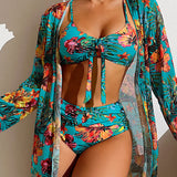 Glenda - Bikini virágmintás szoknyával
