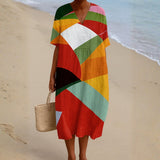 Celia - Színes Patchwork Ruha