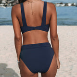 Hilde - Egyszínű, magas kivágású fürdőruha