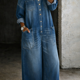 Stephanie | Vállnélküli Farmering Overall