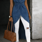 Jessica | V Nyakú Denim Tunika Felső