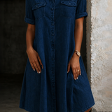 Patricia | Kényelmes Farmer Stílusú Midi Ruha