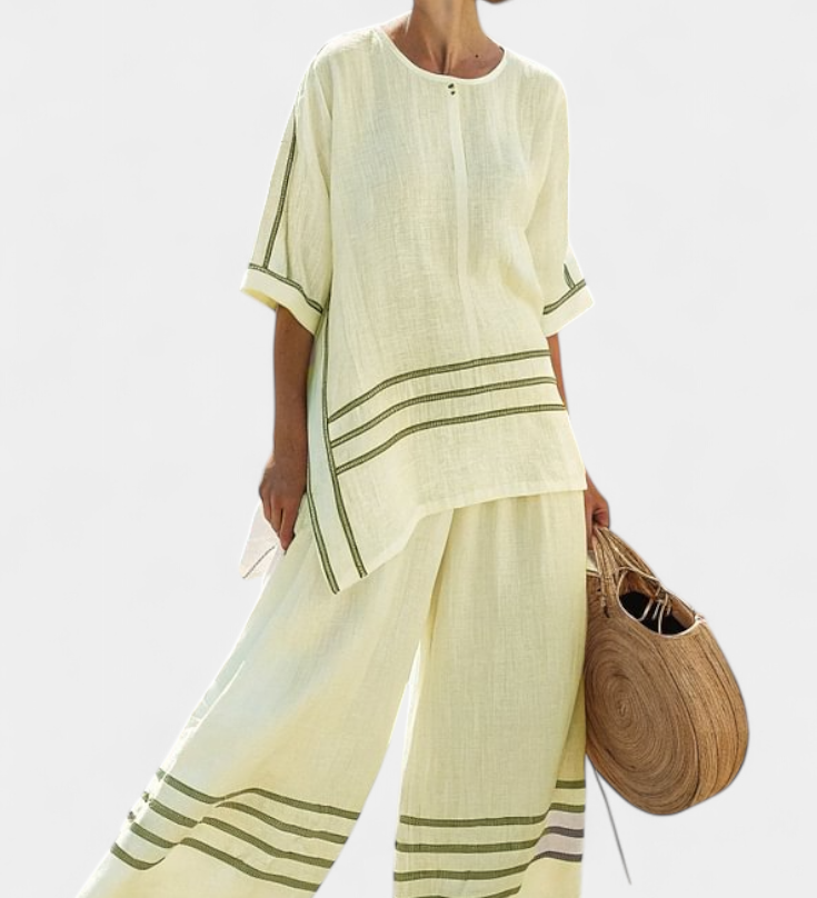 Széles csíkos, aszimmetrikus szabású overall - modern és kényelmes stílus