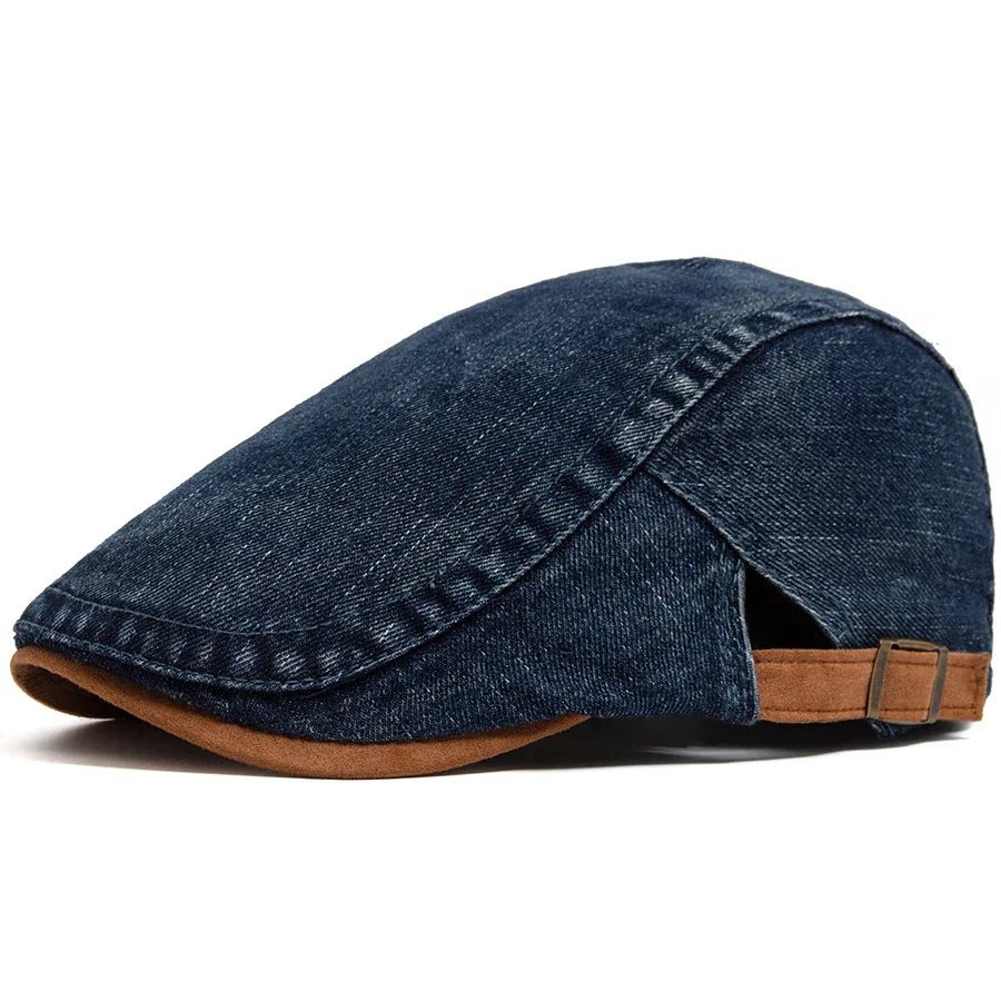 Bloom™ | Prémium Denim Flat Cap – Időtlen Stílus & Napi Kényelem