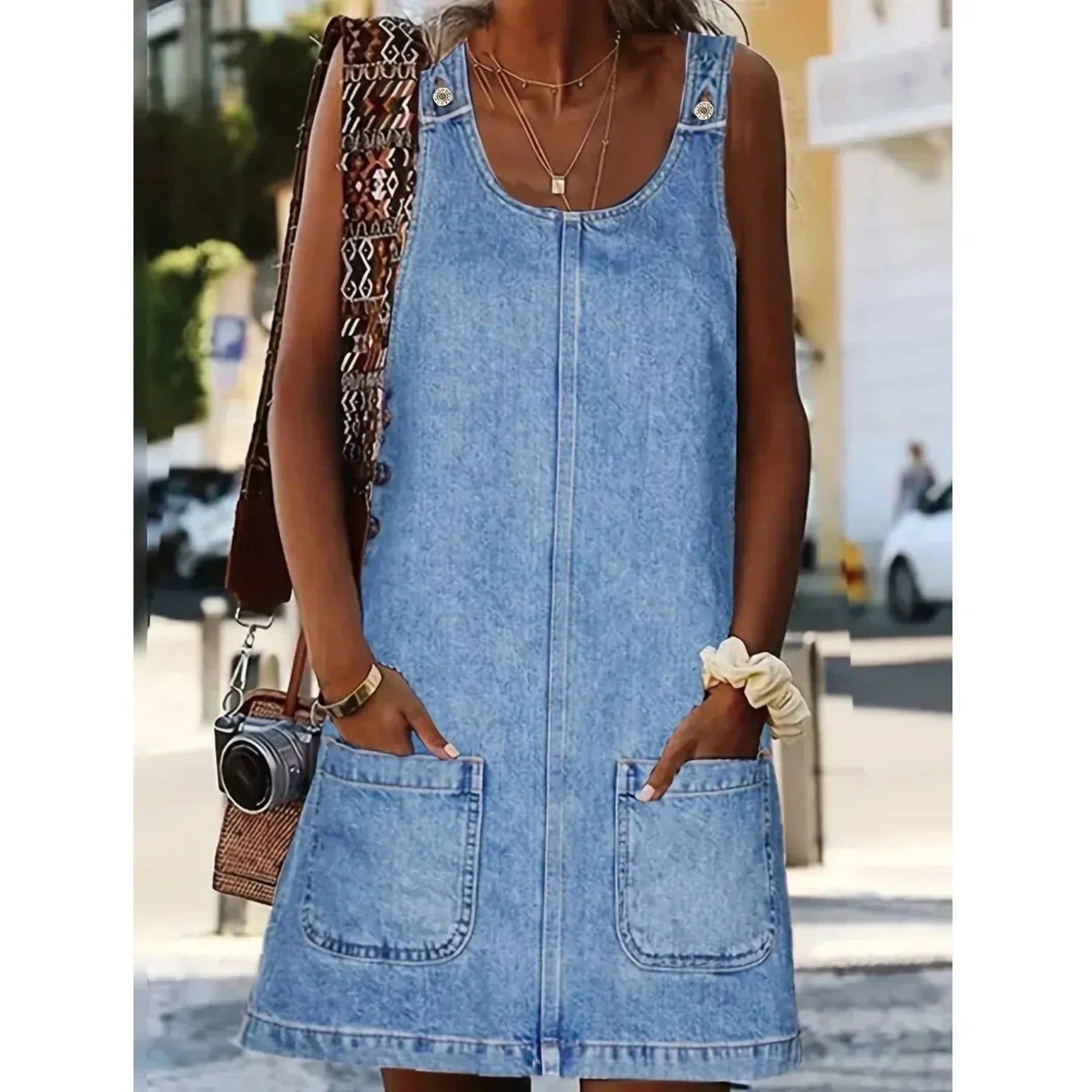 Saylor | Relaxált Denim-Look Ruha