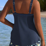Laluna® | Csíkos Tankini Két Részes Strandshorttal