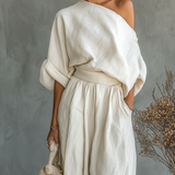 Linen Szett Off-Shoulder Nadrág