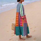 Irene - Hosszú Többszínű Patchwork Ruha