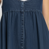 Karen | Vintage Mosott Puha Pamut Érzetű Farmer Maxi Ruha